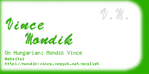 vince mondik business card